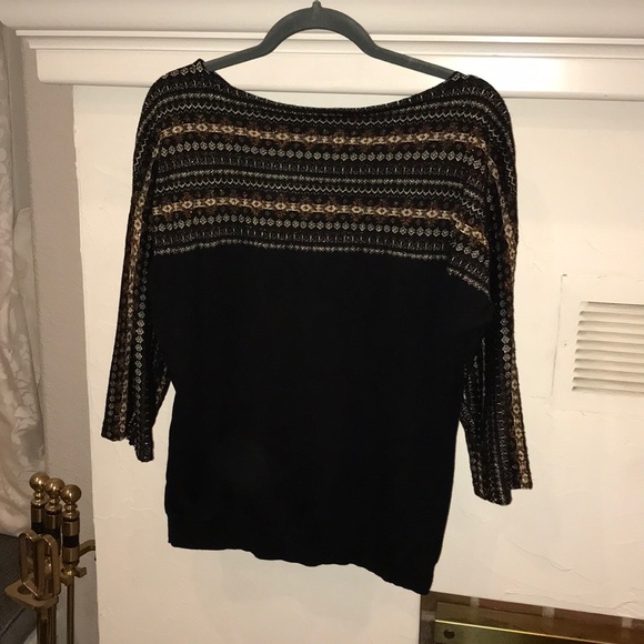 Chaps 3/4 sleeve sweater with gold and copper - Picture 3 of 4